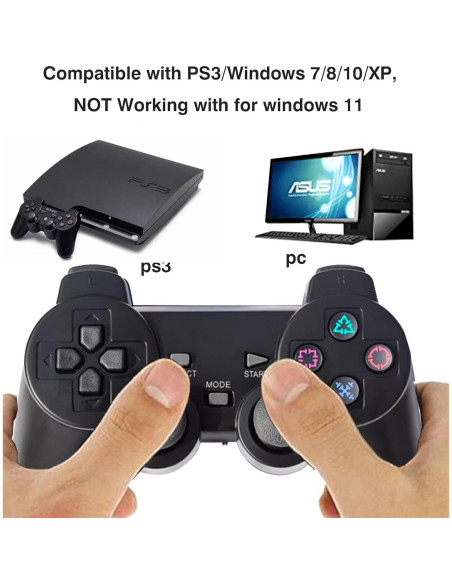 Controlador Inalámbrico 2.4G Guil Vim para PS3/PC con Vibración