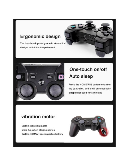 Controlador Inalámbrico 2.4G Guil Vim para PS3/PC con Vibración