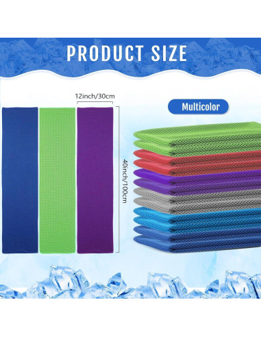 Toallas Enfriadoras Hosuly 12 Piezas 30x100 cm Microfibra