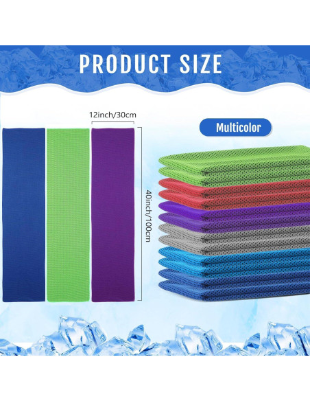 Toallas Enfriadoras Hosuly 12 Piezas 30x100 cm Microfibra