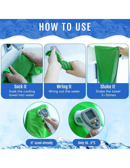 Toallas Enfriadoras Hosuly 12 Piezas 30x100 cm Microfibra