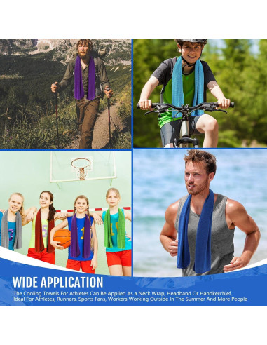 Toallas Enfriadoras Hosuly 12 Piezas 30x100 cm Microfibra