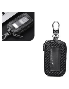 Funda de Llave de Cuero Shakas Fibra de Carbono Negra 1 PC