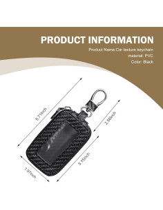 Funda de Llave de Cuero Shakas Fibra de Carbono Negra 1 PC 2