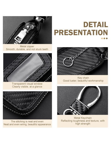 Funda de Llave de Cuero Shakas Fibra de Carbono Negra 1 PC