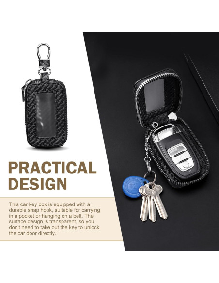 Funda de Llave de Cuero Shakas Fibra de Carbono Negra 1 PC