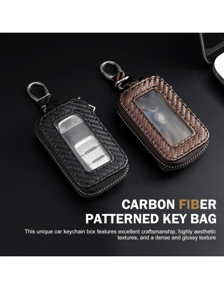 Funda de Llave de Cuero Shakas Fibra de Carbono Negra 1 PC