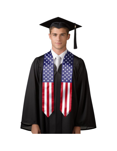 Estola de Graduación Unisex 182.88 cm - Bandera Americana
