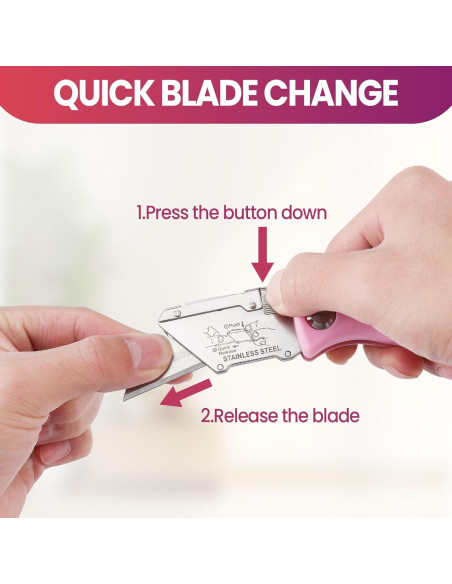 Cuchillo Utilitario Plegable WORKPRO Rosa con 15 Cuchillas