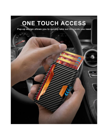 Billetera Slim de Cuero VISWORLD con Bloqueo RFID - Negro