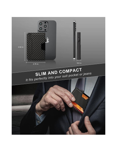 Billetera Slim de Cuero VISWORLD con Bloqueo RFID - Negro