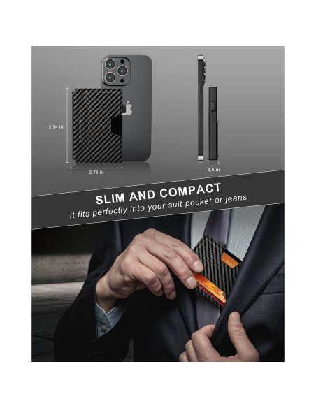 Billetera Slim de Cuero VISWORLD con Bloqueo RFID - Negro Billetera Slim de Cuero VISWORLD con Bloqueo RFID - Negro