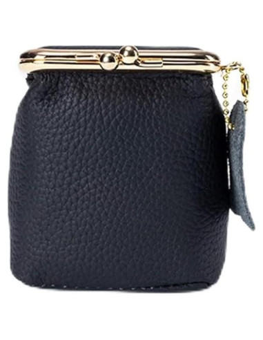 Caja de Joyería y Cartera de Cuero Genuino para Mujeres - Negro