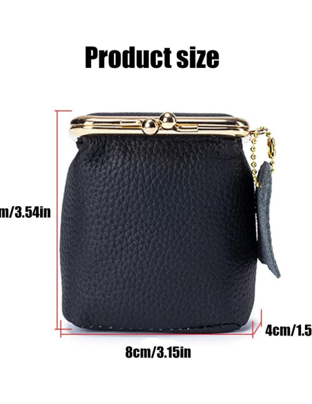 Caja de Joyería y Cartera de Cuero Genuino para Mujeres - Negro