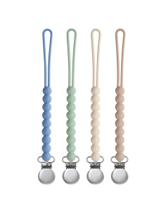 Clip de Chupete MORIBOX 4 Pack Silicona Grado Alimenticio