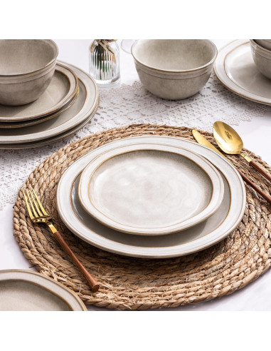 Conjunto de Vajilla de Cerámica AmorArc 12 Piezas para 4 Personas
