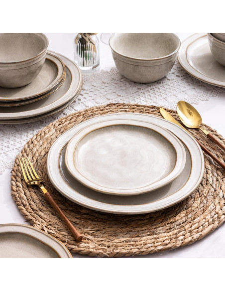 Conjunto de Vajilla de Cerámica AmorArc 12 Piezas para 4 Personas