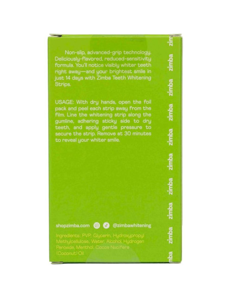 Tiras Blanqueadoras de Dientes Zimba 28.35g Sabor Coco