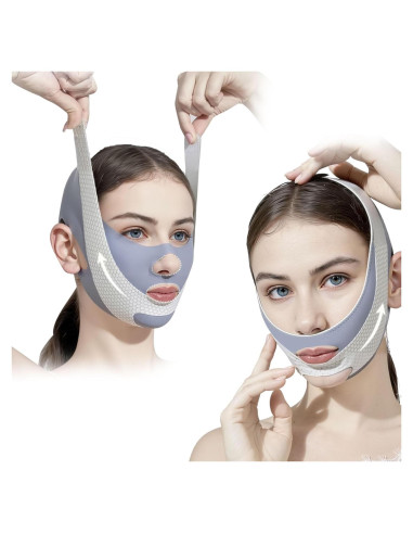 Máscara de Elevación V Reutilizable para Doble Barbilla - 2 PCS