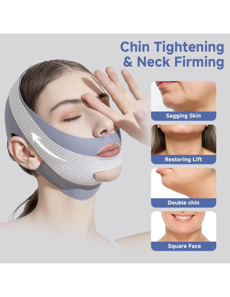 Máscara de Elevación V Reutilizable para Doble Barbilla - 2 PCS