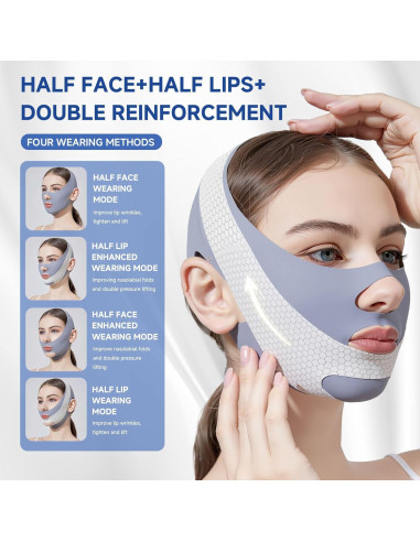 Máscara de Elevación V Reutilizable para Doble Barbilla - 2 PCS