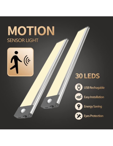 Luz LED Lepotec 30 con Sensor de Movimiento Recargable 2P