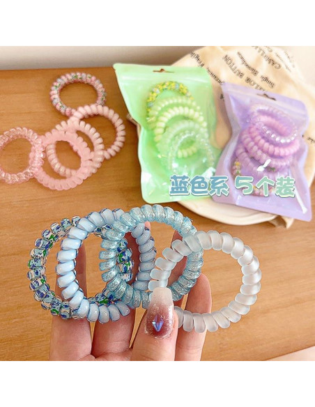 Coletas de Pelo Espirales Chuchu, 6pcs Multicolor para Mujeres Coletas de Pelo Espirales Chuchu, 6pcs Multicolor para Mujeres