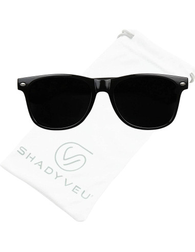 Gafas de sol redondas ShadyVEU UV400 negras retro 80s