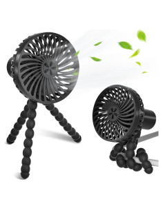 Ventilador Portátil de Cochecito Detexis DX-STROLLERFAN-HEI Negro