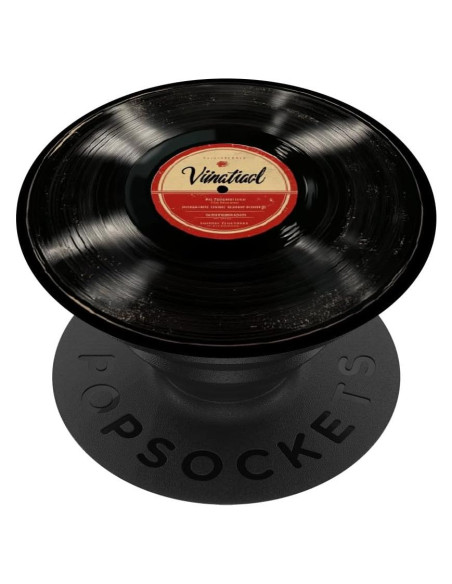 PopGrip Adhesivo Reproductor de Vinilo PopSockets Negro