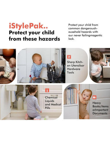 Candados de Seguridad para Niños iStylepak - 6 Paquete Blanco
