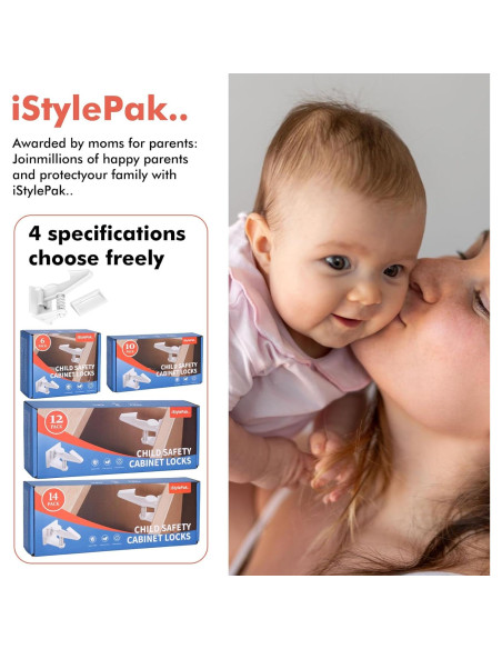 Candados de Seguridad para Niños iStylepak - 6 Paquete Blanco Candados de Seguridad para Niños iStylepak - 6 Paquete Blanco