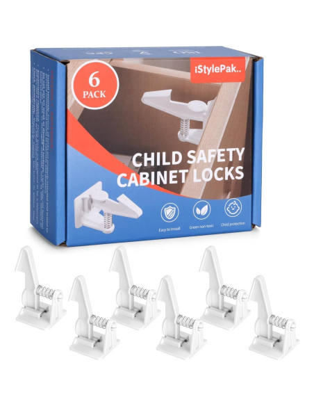 Candados de Seguridad para Niños iStylepak - 6 Paquete Blanco Candados de Seguridad para Niños iStylepak - 6 Paquete Blanco