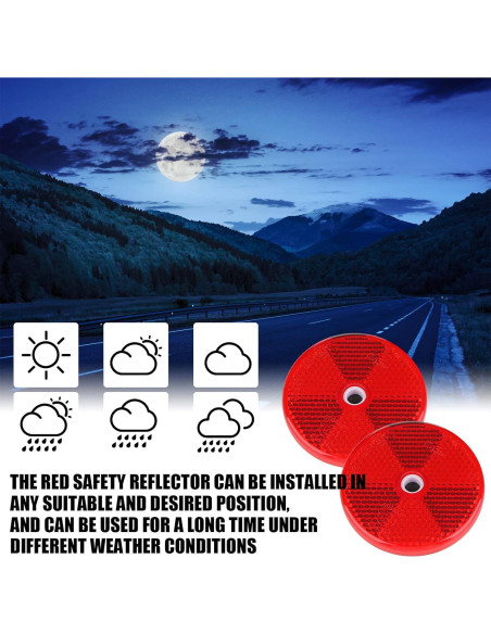 48 Reflectores Redondos de Seguridad Kingdder 6 cm Rojos