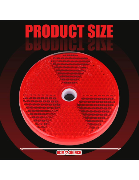 48 Reflectores Redondos de Seguridad Kingdder 6 cm Rojos