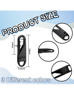 Kit de 30 Tiradores de Cremallera Metálicos ZGQHZR - Negro 2