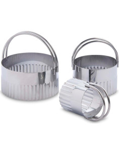 Cortadores de Galletas Arrugados Mrs. Anderson, Set de 3 Acero Inoxidable 2