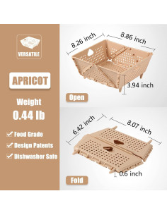 Colador Plegable DOPMEP Albaricoque 20x20 cm Libre BPA 2