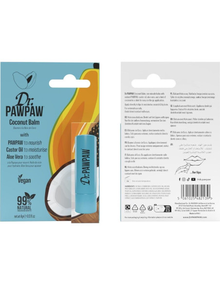 Bálsamo Labial Dr. PawPaw Coco 3.7g - Hidratante con Aloe Vera Bálsamo Labial Dr. PawPaw Coco 3.7g - Hidratante con Aloe Vera