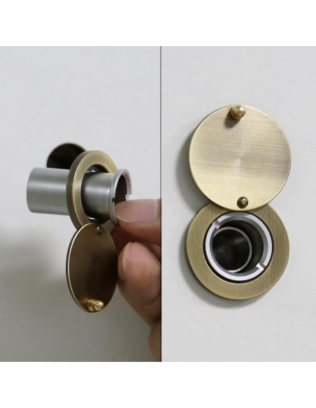 Cubierta de Mirilla de Latón Macizo Bronce Antiguo 30mm