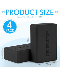 Paquete de 4 Bloques de Yoga Antideslizantes RoundFunny 2