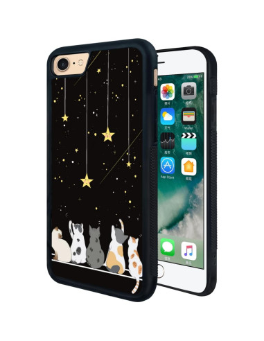 Funda Antideslizante para iPhone 7/8/SE Gato Negro Onemiliayears
