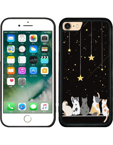Funda Antideslizante para iPhone 7/8/SE Gato Negro Onemiliayears