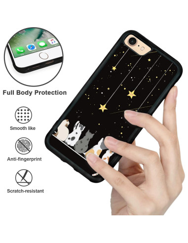 Funda Antideslizante para iPhone 7/8/SE Gato Negro Onemiliayears