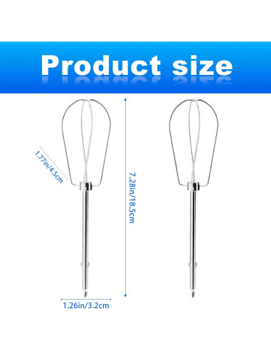 2 Accesorios de Batidores de Mezclador Lyreh X19092 Acero Inoxidable