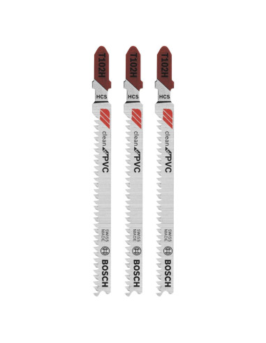 Hoja de Sierra de Calar Bosch T102H 10 TPI para PVC 3 Piezas