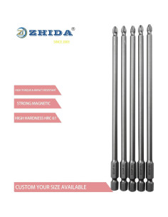Puntas de Destornillador PH2 ZHIDA 6" Acero S2 3 Piezas 2