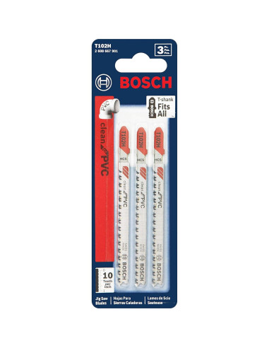 Hoja de Sierra de Calar Bosch T102H 10 TPI para PVC 3 Piezas
