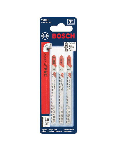 Hoja de Sierra de Calar Bosch T102H 10 TPI para PVC 3 Piezas Hoja de Sierra de Calar Bosch T102H 10 TPI para PVC 3 Piezas