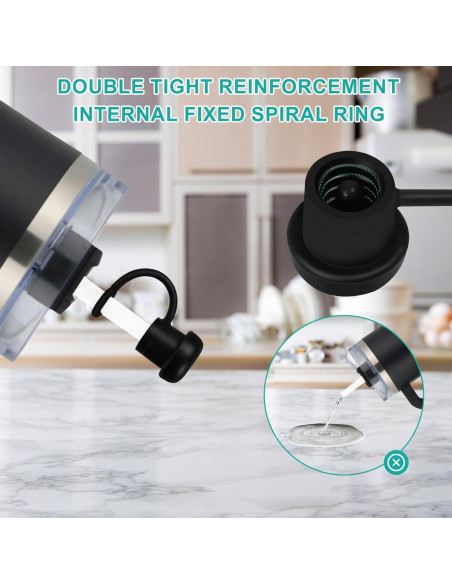 Paquete de 6 Tapas Ajustables de Silicona Cfyouend - Negro Paquete de 6 Tapas Ajustables de Silicona Cfyouend - Negro